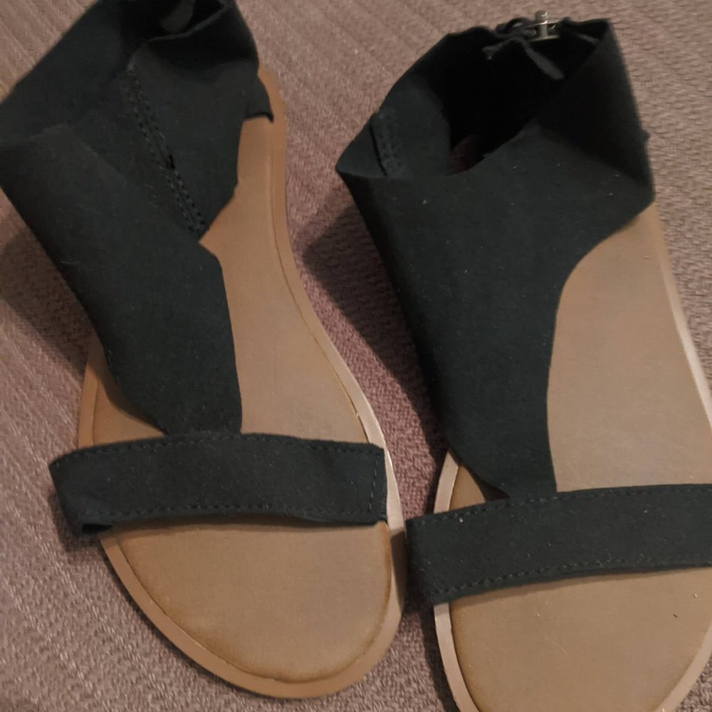 black sandals